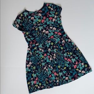 Gap navy blue floral print dress (size L)